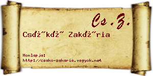 Csákó Zakária névjegykártya